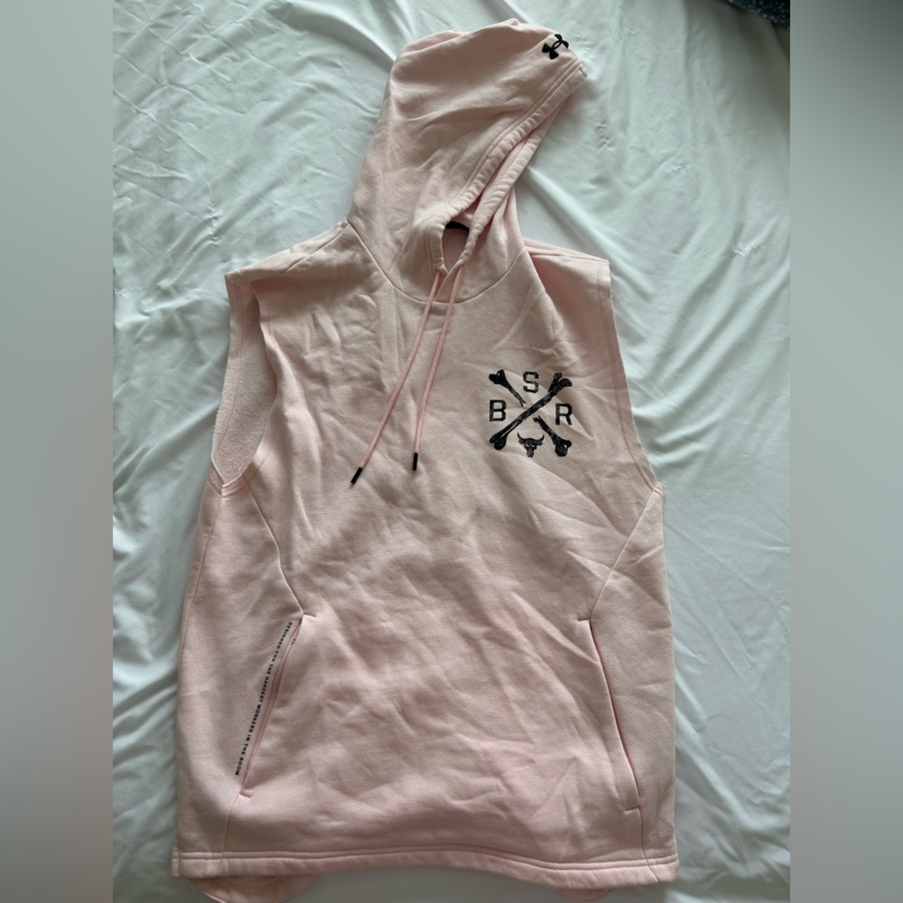 Under Armour Soft Pink Hooded tank with Black Details